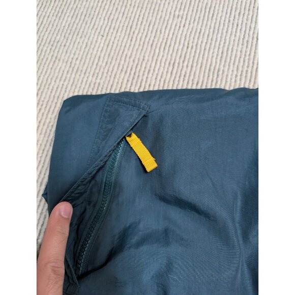 Vintage Tommy Hilfiger Windbreaker Jacket Large Green Yellow Fleece - Picture 14 of 16